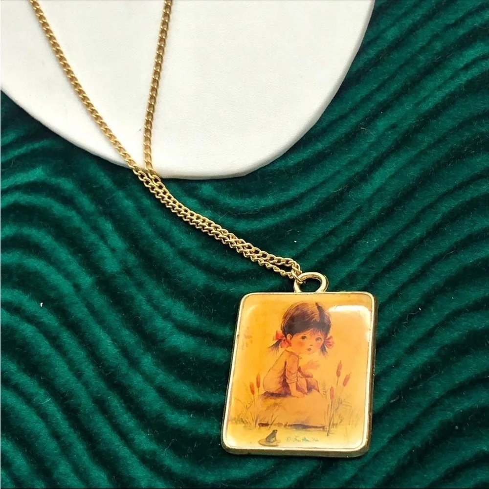 Vintage Fran Mar Moppets Pendant Necklace